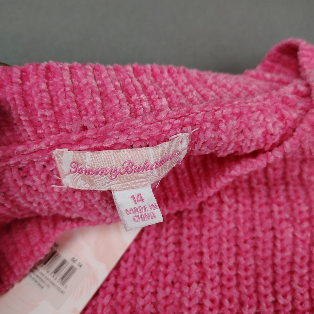 Tommy Bahama Sweater Dress Women 14 Large Pink‎ Long Sleeve Casual Cruise New - Picture 2 of 10